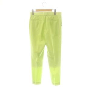 Drawer コットンツイルタックパンツスラックス テーパード センタープレス 38 黄緑 ライトグリーン /AT OS