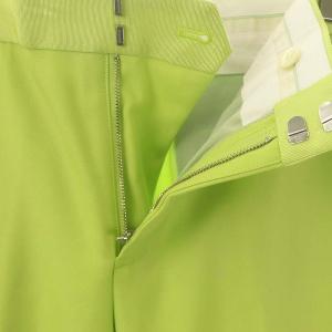 Drawer コットンツイルタックパンツスラックス テーパード センタープレス 38 黄緑 ライトグリーン /AT OS