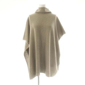 WOOL SABLE PONCHO ニット ポンチョ プルオーバー ハイネック F グレー /DF OS