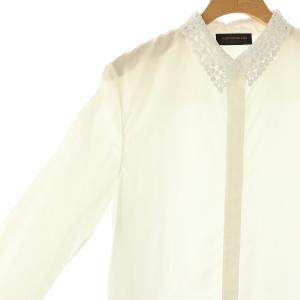 TOMORROWLAND collection 23AW コットンブロード エンブロイダリーカラーブラウス 長袖 36 白 ホワイト /AT OS