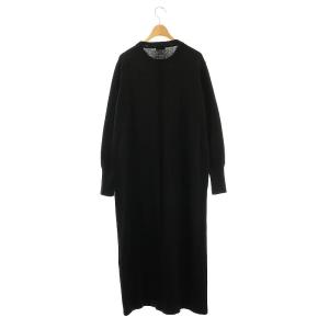 VERMEIL par iena 24AW コットンカシミヤビジューワンピース マキシ ロング 長袖 F 黒 ブラック 24080938535040