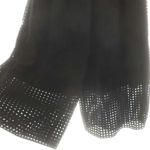 UNITED ARROWS シアー ギンガムチェック クロップドパンツ ガウチョ 36 黒 /MI OS