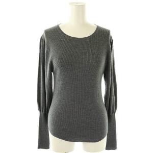 24AW ウーステッドウール パフスリーブプルオーバー ニット カットソー 長袖 F グレー /DF OS