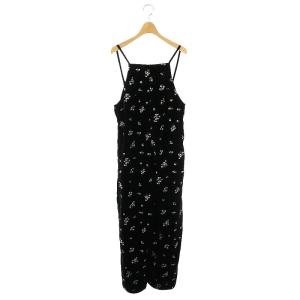 24AW ブーケエンブロイダリーオールインワン サロペット ベルベット 36 ブラック /DF OS