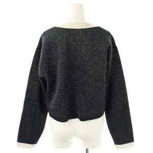 Mystrada 24SS ラメワッペンカーデ カーディガン ニット 長袖 Vネック ラメ 38 紺 /NR OS