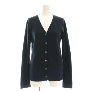 RIB Vネック カーディガン ニット 長袖 F 紺 ネイビー /AT OS