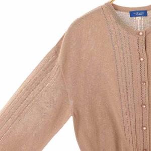 BLUE LABEL CRESTBRIDGE コットンバックリボンクルーネックカーディガン ニット 長袖 38 ピンク /AT OS