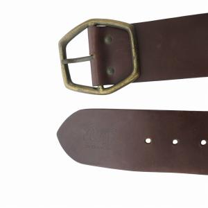 D&G vintage ヴィンテージ ワイドレザーベルト 皮革 バックル 茶 ブラウン /FF SH