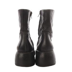JIL SANDER ブーツ ショート プラットフォーム サイドジップ レザー 36.5 ブラック /YO10 SH