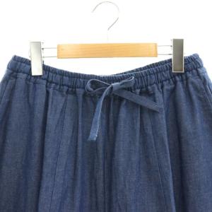 MidiUmi ライトデニムバルーンタックパンツ イージー ワイド 紺 ネイビー /AT OS