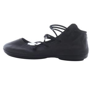 CAMPER RIGHT NINA ライトニナ フラットシューズ パンプス レースアップ レザー 38 黒 ブラック