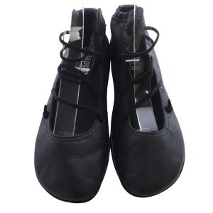 CAMPER RIGHT NINA ライトニナ フラットシューズ パンプス レースアップ レザー 38 黒 ブラック