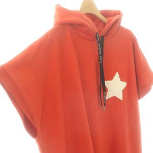 DOUBLE STANDARD CLOTHING ノースリーブ パーカー プルオーバー 刺繍 F レッド /DF OS