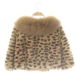 GRACE CONTINENTAL レッキスラヴィットフォックスファージャケット 総裏地 36 ベージュ ブラウン /DO OS