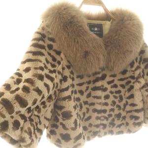 GRACE CONTINENTAL レッキスラヴィットフォックスファージャケット 総裏地 36 ベージュ ブラウン /DO OS