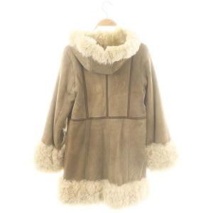 GRACE CONTINENTAL スタッズ裏地ボアムートンコート ダッフルコート アウター ロング 36 ベージュ /DO OS