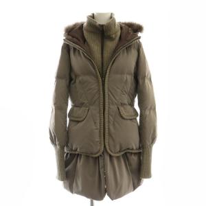 フォックスファー ダウンコート ミドル丈 F グレー /AT OS