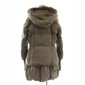 DOUBLE STANDARD CLOTHING フォックスファー ダウンコート ミドル丈 F グレー /AT OS