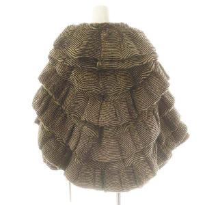 sov. ダブルスタンダードクロージング ラヴィットファー ティアード ジャケット ポンチョ 茶 /MI OS