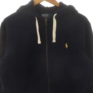 POLO RALPH LAUREN ジップアップパーカー 長袖 裏起毛 M ネイビー /HK OS