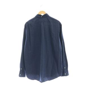 RALPH LAUREN CLASSIC FIT チェックコットンシャツ ボタンダウン 長袖 XL 紺 ネイビー /AT OS