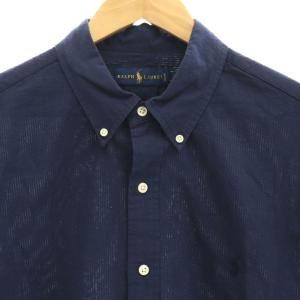 RALPH LAUREN 半袖BDシャツ ボタンダウン XL 紺 ネイビー /AT OS