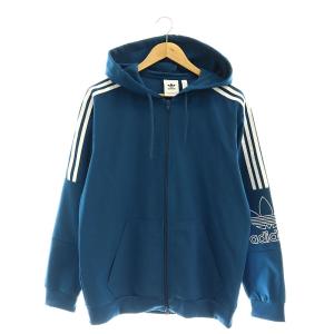 OUTLINE FZ HOODIE ジップパーカー フーディー O ブルー ホワイト /DF OS