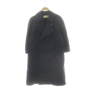 コットンナイロントレンチコート スプリングコート ダブル 38 ネイビー /DO OS