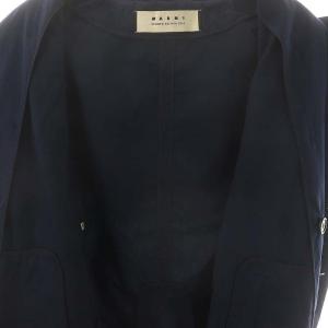 MARNI コットンナイロントレンチコート スプリングコート ダブル 38 ネイビー /DO OS