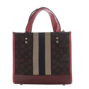 COACH デンプシー トート 22 シグネチャー ジャカード ウィズ ストライプ トートバッグ ショルダーバッグ