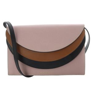 トリプルフラップショルダーバッグ ワンショルダー 斜め掛け レザー ピンク ブラック ブラウン PFMO0003U0