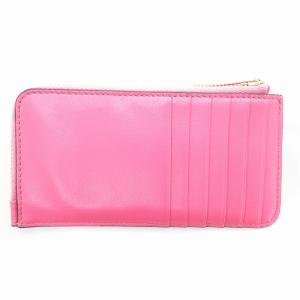 JIMMY CHOO カードケース コインケース レザー エンブレム ピンク /JS