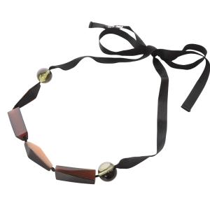 MARNI リボンネックレス 黒 ブラック 茶色 ブラウン 黒 ブラック /SR32