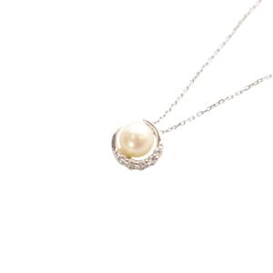 パール 月 ネックレス ペンダント シルバー /SR34