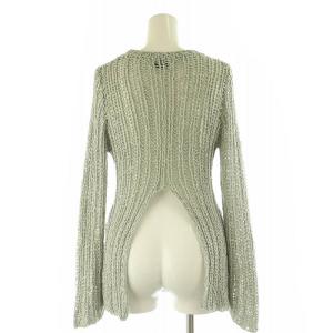 CLANE 24SS BACK SLIT CROCHET KNIT TOPS ニット カットソー 長袖 スリット F
