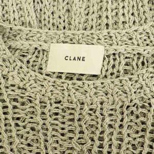 CLANE 24SS BACK SLIT CROCHET KNIT TOPS ニット カットソー 長袖 スリット F