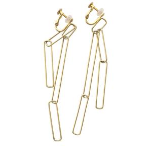 VENDOME AOYAMA Kengo Kuma + MA,YU 925 brick イヤリング ルーバーモチーフ ゴールド色 KM8E0079