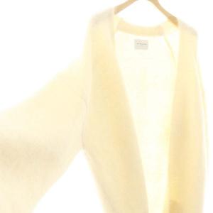 UNITED ARROWS アルパカファー カーディガン ニット 長袖 オフホワイト /DF OS