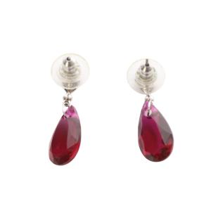 SWAROVSKI クリスタル ピアス シルバー色 赤 レッド /SR17