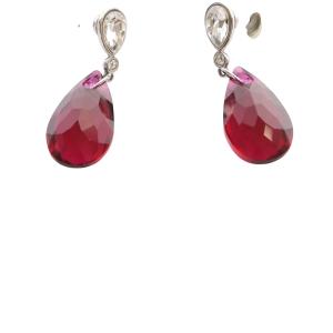 SWAROVSKI クリスタル ピアス シルバー色 赤 レッド /SR17