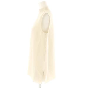 Theory CREPE COMBO RIB V SHELL ノースリーブブラウス プルオーバー S ベージュ ライトベージュ