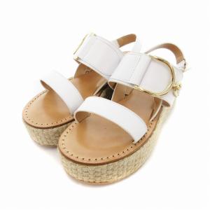 × グレースコンチネンタル 24SS ジュートウエッジ サンダル ストラップ 38 白 ホワイト /JS