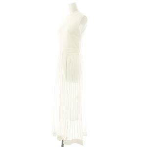 Diagram GRACE CONTINENTAL 24SS ラメシアープリーツワンピース ロング ノースリーブ 36 ホワイト /DO OS