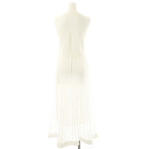Diagram GRACE CONTINENTAL 24SS ラメシアープリーツニットワンピース ロング ノースリーブ 36 ホワイト /DO OS