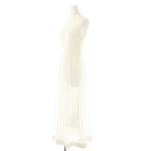 Diagram GRACE CONTINENTAL 24SS ラメシアープリーツニットワンピース ロング ノースリーブ 36 ホワイト /DO OS