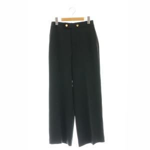 23AW アセテートワイドパンツ 36 黒 ブラック /SS OS