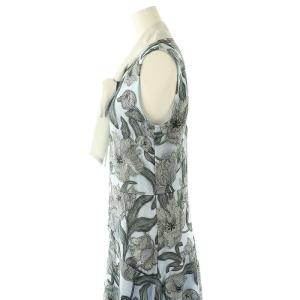 GRACE CONTINENTAL 23AW フラワー刺繍ミディドレス ワンピース 36 スモークブルー