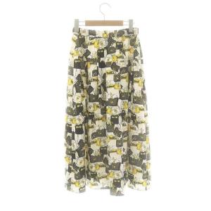 Grace Class 24AW バッグモチーフプリーツスカート フレア 36 黒 白 黄色 /MI OS