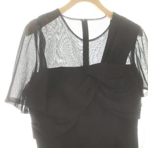 GRACE CONTINENTAL 24AW ドレープリボンサロペット オールインワン 36 黒 /MI OS