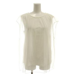 23SS チュールシアーカットトップ カットソー フレンチスリーブ 36 ホワイト /HK OS